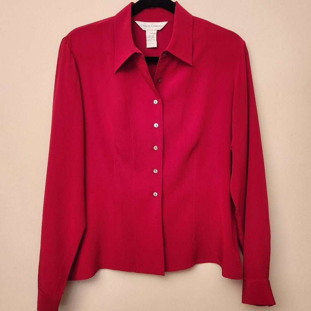 Red Silk Blouse